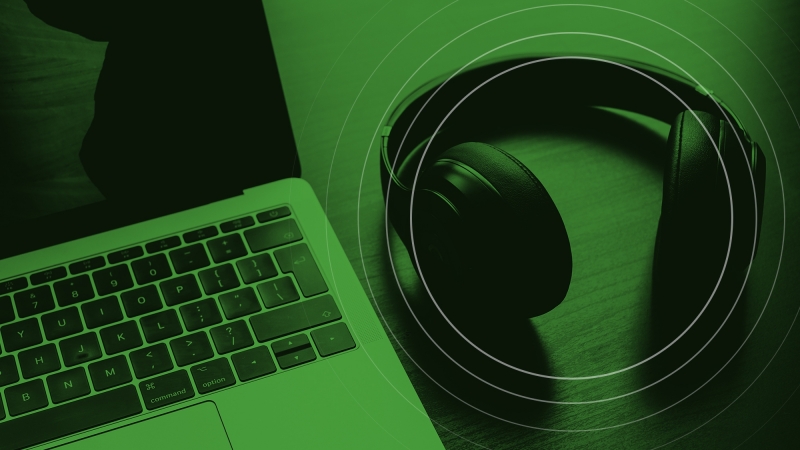 Podcast web banner green